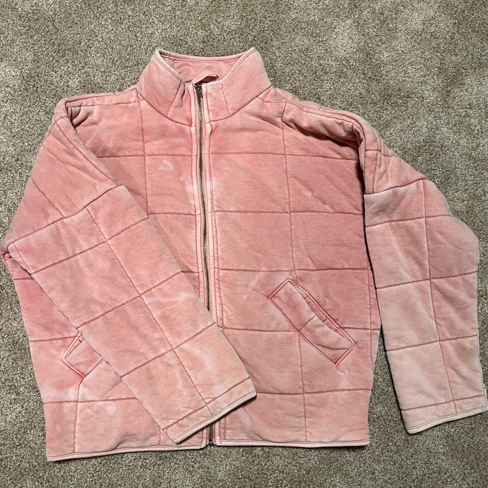 Forever 21 acid wash quilted jacket